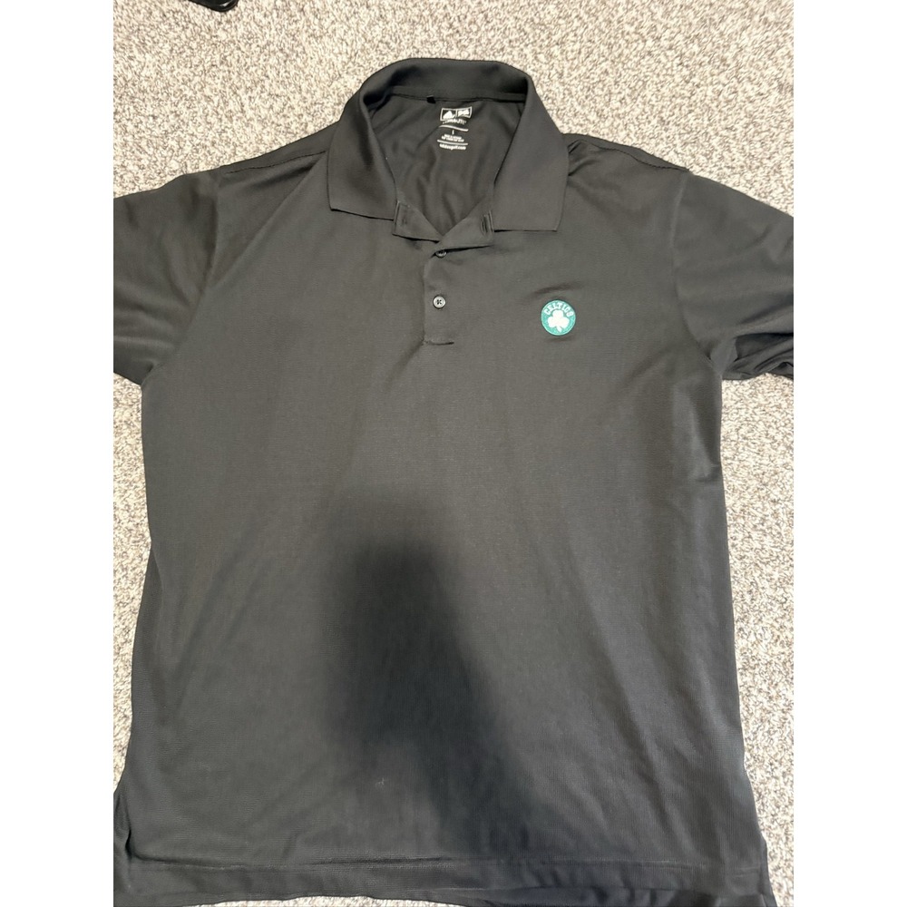adidas Boston Celtics Polo Shirt mens size large Black Climalite Basketball